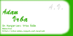 adam vrba business card
